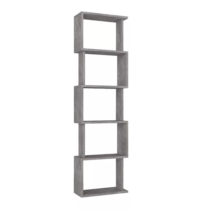 Βιβλιοθήκη Alvina Megapap χρώμα γκρι σκυροδέματος 45x19,6x158,8εκ.
