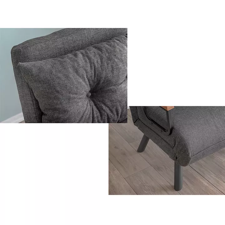 Πολυθρόνα - Κρεβάτι Sando Megapap υφασμάτινη χρώμα ανθρακί 60x78x78εκ.