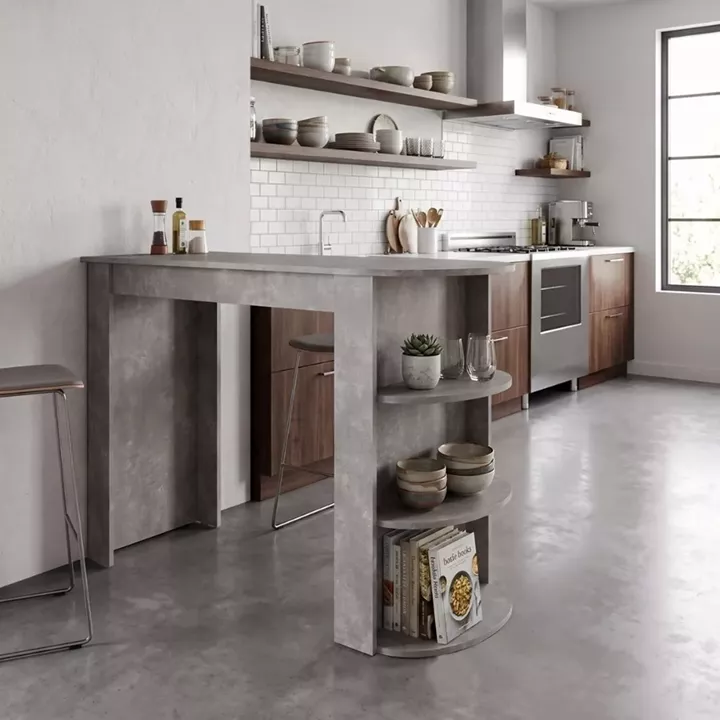 Τραπέζι μπαρ Vigne Megapap χρώμα γκρι σκυροδέματος 150x51,6x101,8εκ.