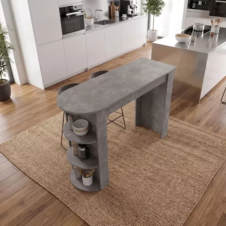 Τραπέζι μπαρ Vigne Megapap χρώμα γκρι σκυροδέματος 150x51,6x101,8εκ.