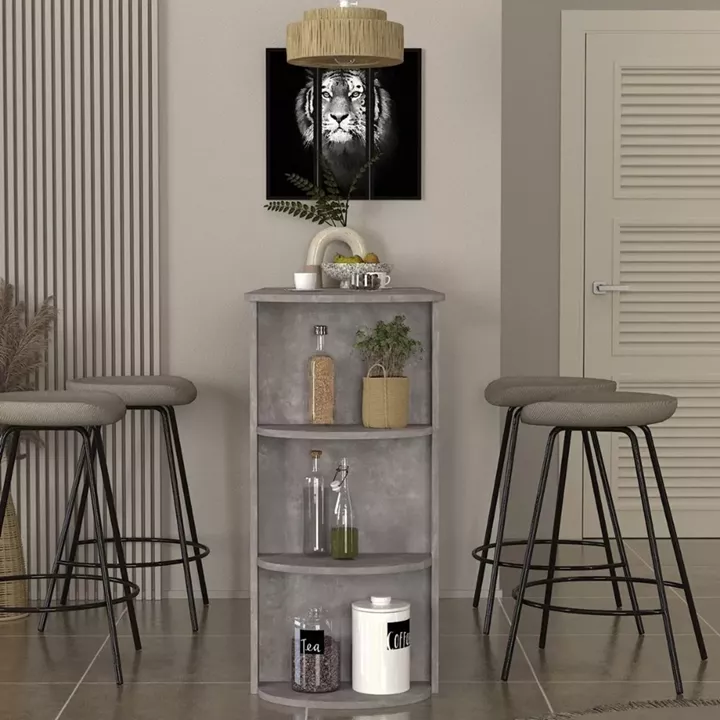 Τραπέζι μπαρ Vigne Megapap χρώμα γκρι σκυροδέματος 150x51,6x101,8εκ.