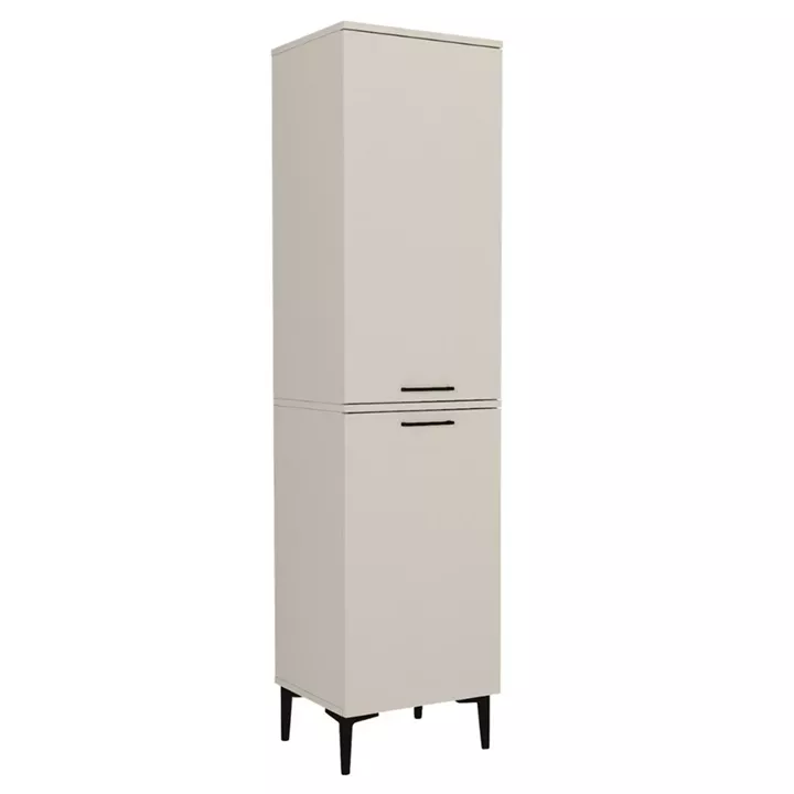 Ντουλάπι με καλάθι απλύτων Singa Megapap χρώμα sandstone 45x40x180εκ.