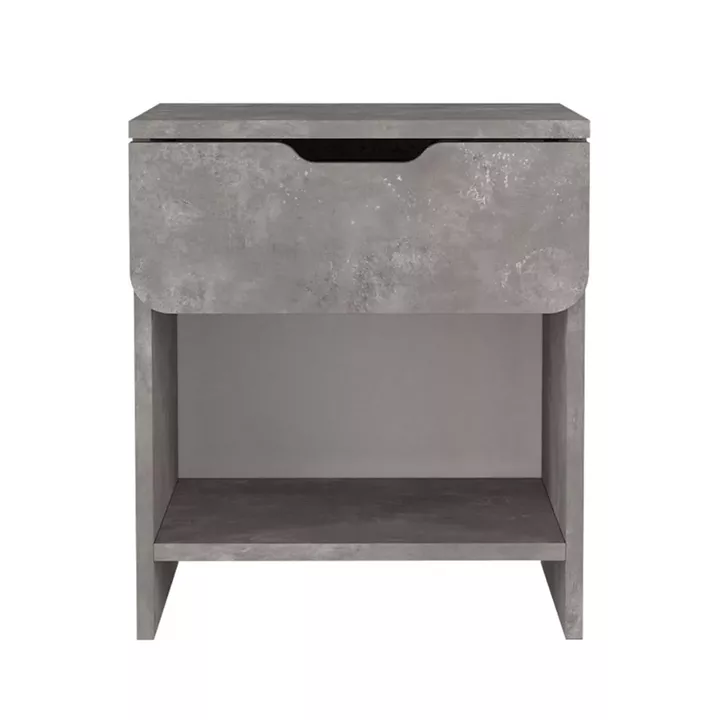 Κομοδίνο Mida Megapap χρώμα γκρι σκυροδέματος 45x40x52εκ.