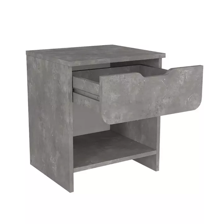 Κομοδίνο Mida Megapap χρώμα γκρι σκυροδέματος 45x40x52εκ.