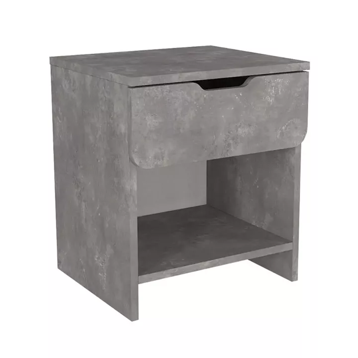 Κομοδίνο Mida Megapap χρώμα γκρι σκυροδέματος 45x40x52εκ.