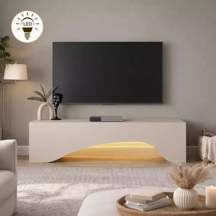 Έπιπλο τηλεόρασης Mara Megapap με LED χρώμα sandstone 150x31,4x40εκ.