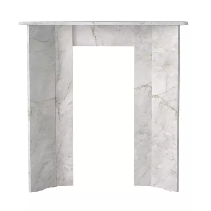 Κονσόλα Mara Megapap χρώμα λευκό εφέ μαρμάρου 90x29,6x91,8εκ.