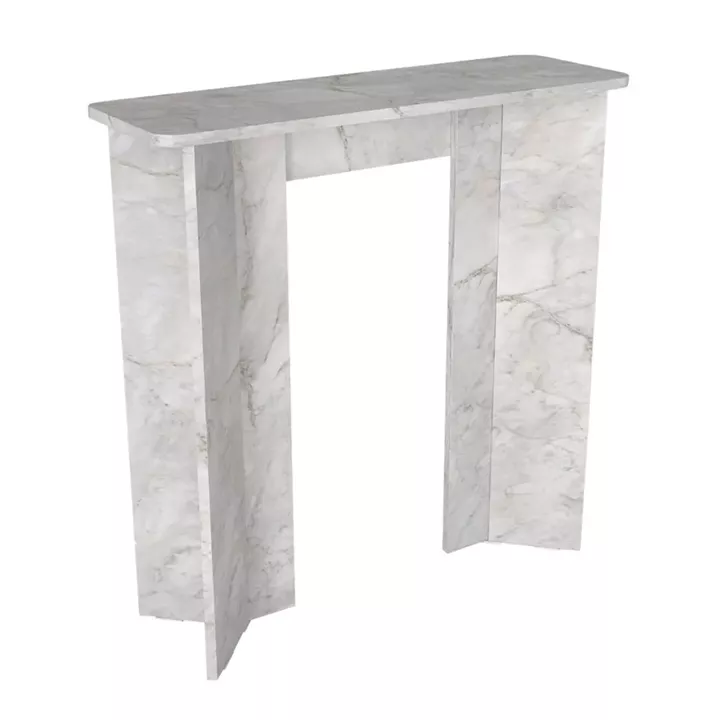 Κονσόλα Mara Megapap χρώμα λευκό εφέ μαρμάρου 90x29,6x91,8εκ.