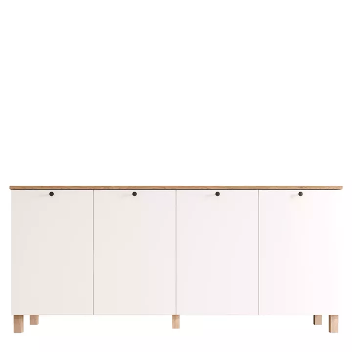 Μπουφές ArteLibre BALDER Λευκό/Φυσικό Μοριοσανίδα 180x42.1x80cm