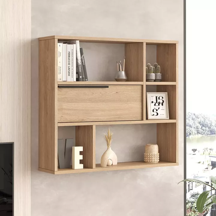 Ραφιέρα Επιτοίχια ArteLibre ALISTAIR Φυσικό Μοριοσανίδα 90x22x81cm