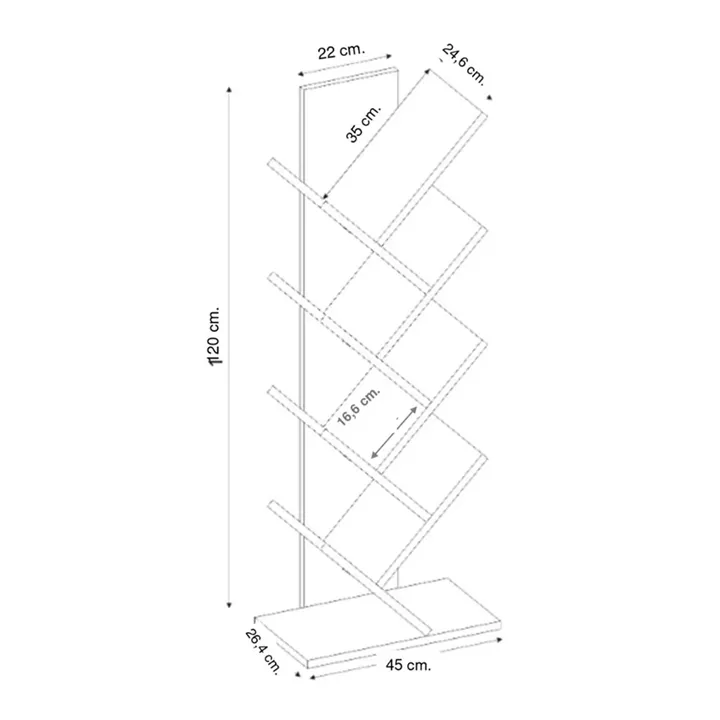 Βιβλιοθήκη Maxy Megapap χρώμα γκρι σκυροδέματος 45x26,4x120εκ.