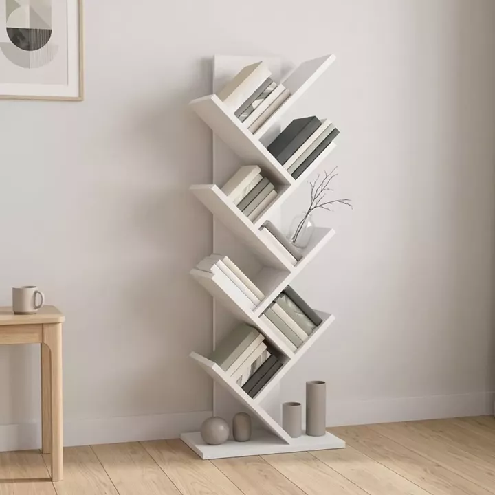 Βιβλιοθήκη Maxy Megapap χρώμα λευκό 45x26,4x120εκ.