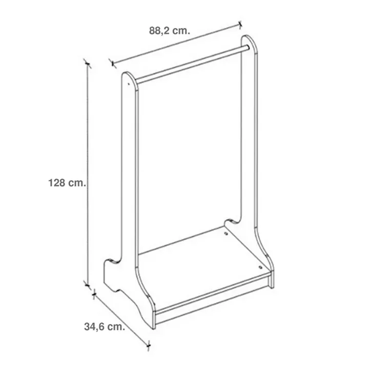 Έπιπλο εισόδου Glimer Megapap χρώμα καρυδί 88,2x34,6x128εκ.