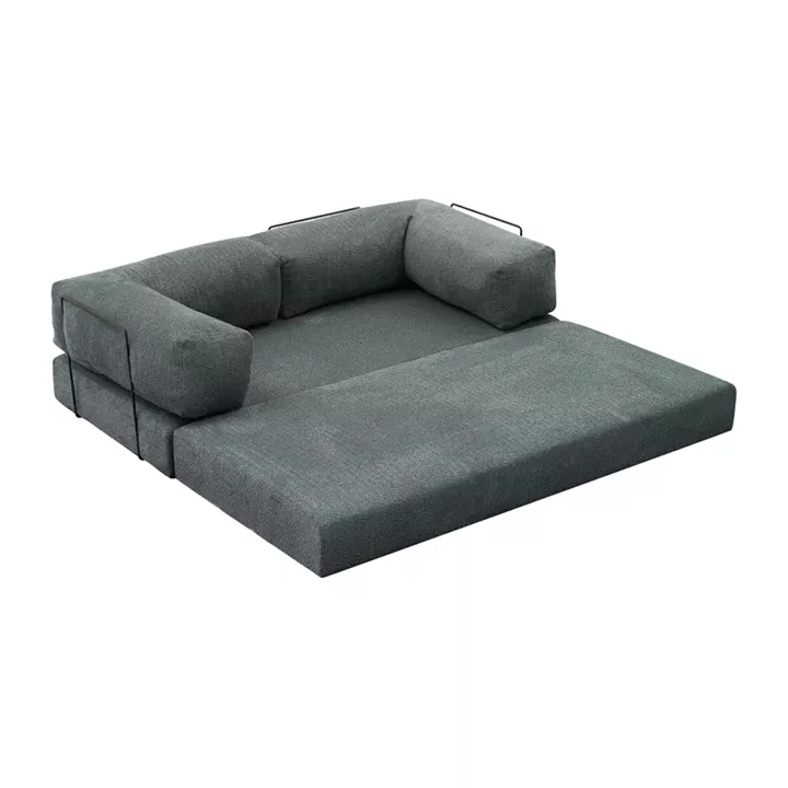 Καναπές - κρεβάτι Comfort Megapap τριθέσιος υφασμάτινος χρώμα μέντα 190x95x75εκ.
