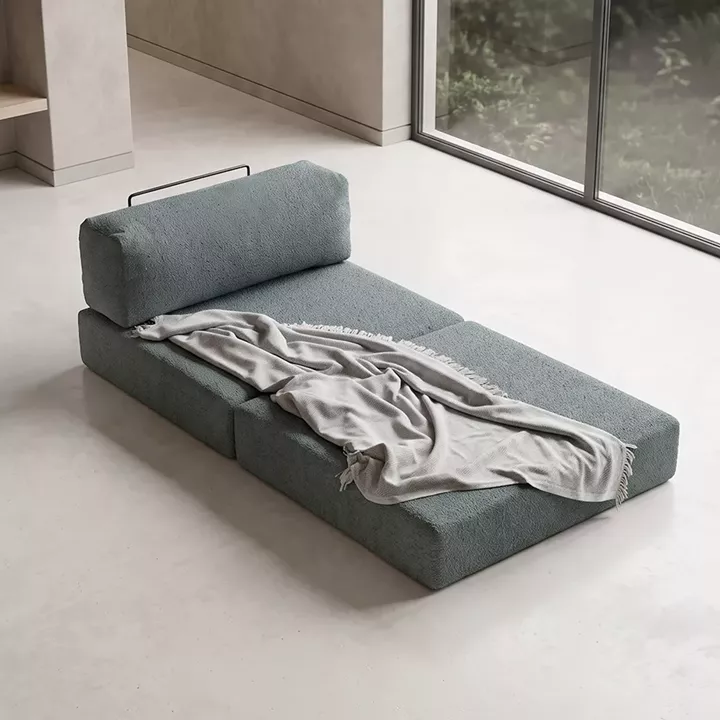 Πολυθρόνα - κρεβάτι Comfort Megapap υφασμάτινη χρώμα μέντα 95x95x75εκ.