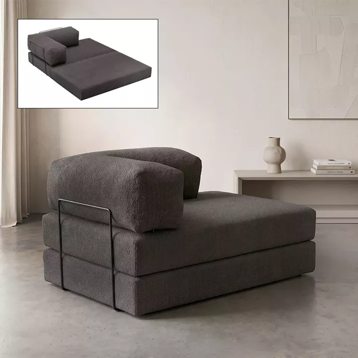 Καναπές - κρεβάτι Comfort Megapap διθέσιος υφασμάτινος χρώμα ανθρακί 140x95x75εκ.