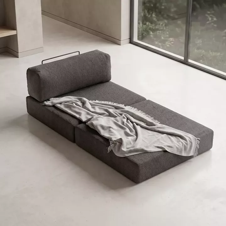 Πολυθρόνα - κρεβάτι Comfort Megapap υφασμάτινη χρώμα ανθρακί 95x95x75εκ.