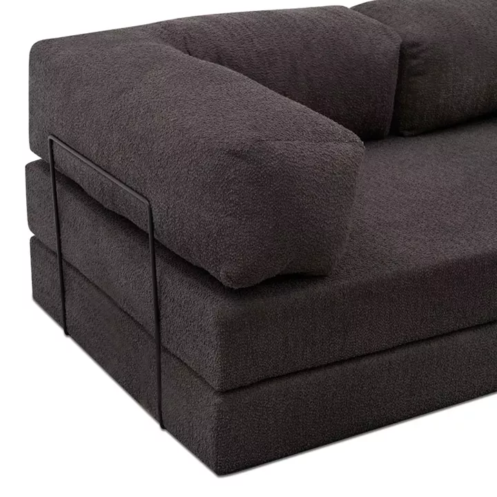 Καναπές - κρεβάτι Comfort Megapap τριθέσιος υφασμάτινος χρώμα ανθρακί 190x95x75εκ.