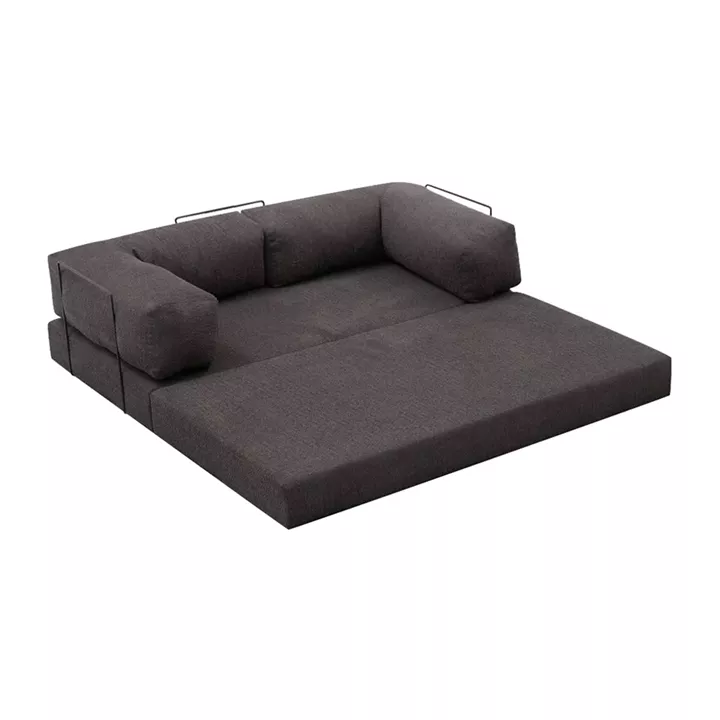 Καναπές - κρεβάτι Comfort Megapap τριθέσιος υφασμάτινος χρώμα ανθρακί 190x95x75εκ.