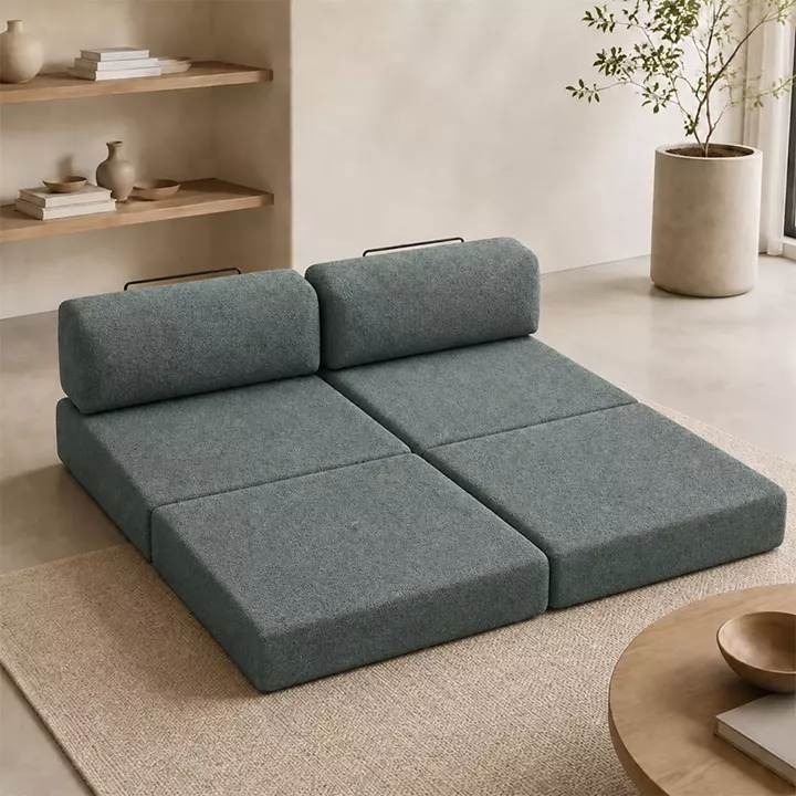 Καναπές - κρεβάτι Comfort Megapap τριθέσιος υφασμάτινος χρώμα μέντα 190x95x75εκ.