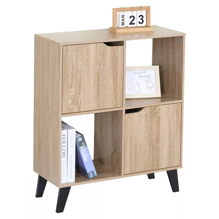 Ραφιέρα ArteLibre LUNARO Δρυς/Μαύρο Μοριοσανίδα/Ξύλο 67.6x30x80cm