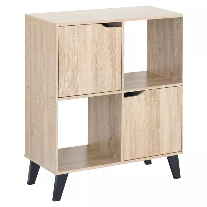 Ραφιέρα ArteLibre LUNARO Δρυς/Μαύρο Μοριοσανίδα/Ξύλο 67.6x30x80cm