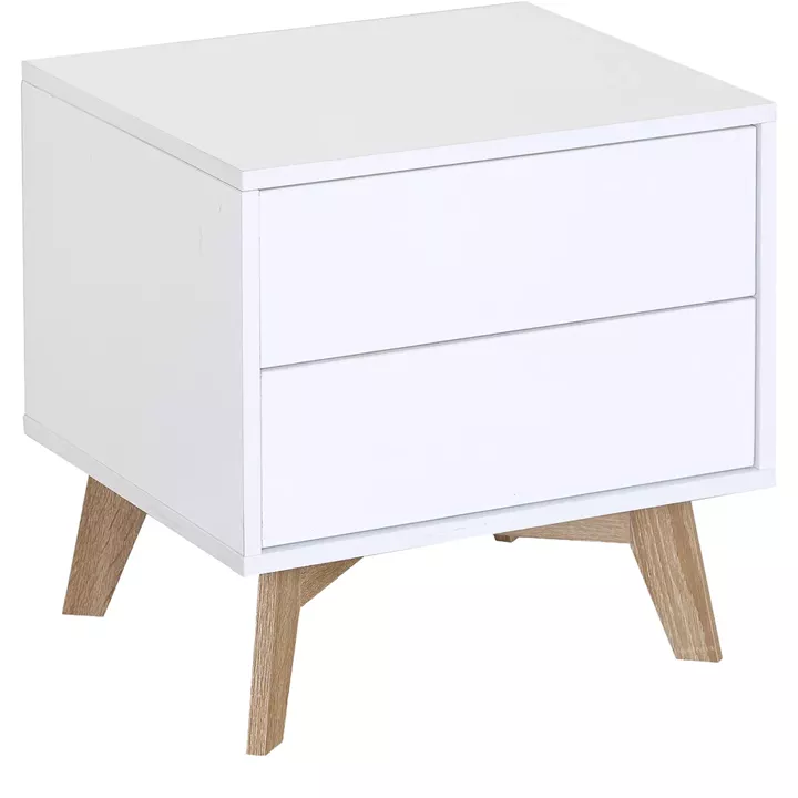 Κομοδίνο ArteLibre ELIRA Λευκό/Φυσικό Μοριοσανίδα 48x39.8x46.5cm