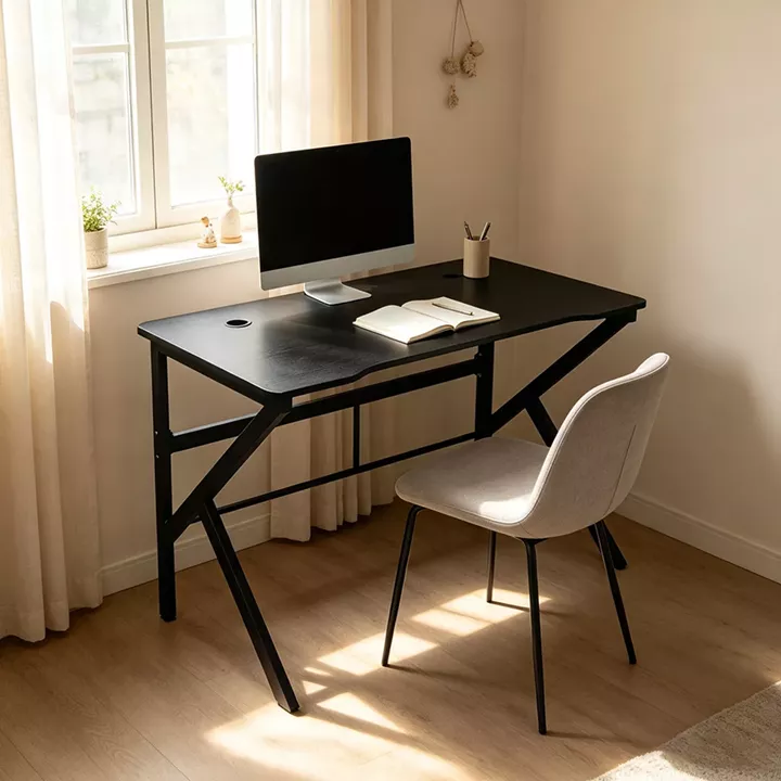 Γραφείο ArteLibre ZERINO Μαύρο Μοριοσανίδα/Μέταλλο 100x60x75cm