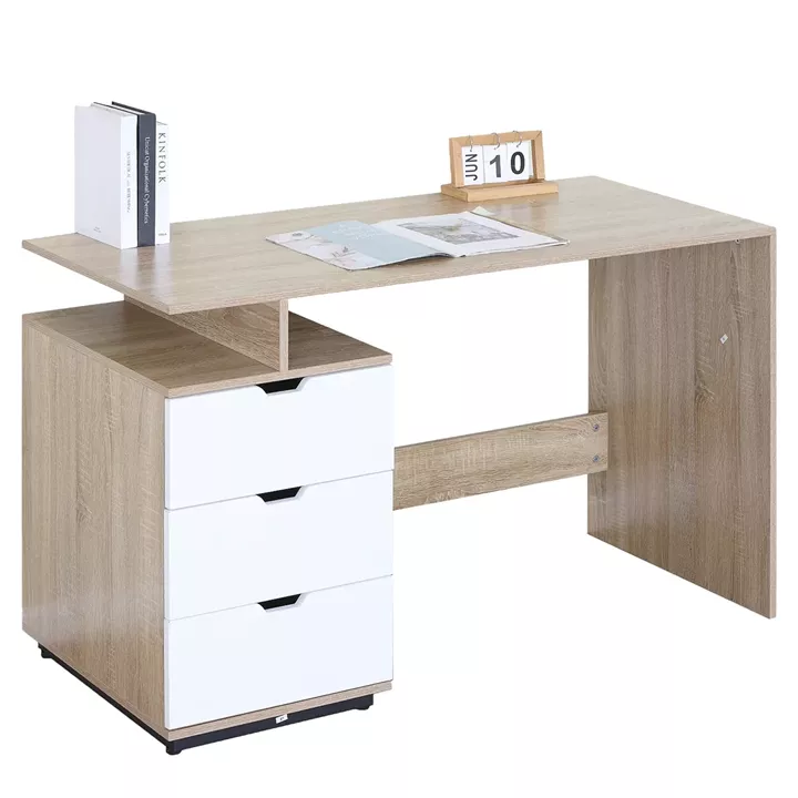 Γραφείο ArteLibre QERINO Δρυς/Λευκό Μοριοσανίδα 120x53x75cm