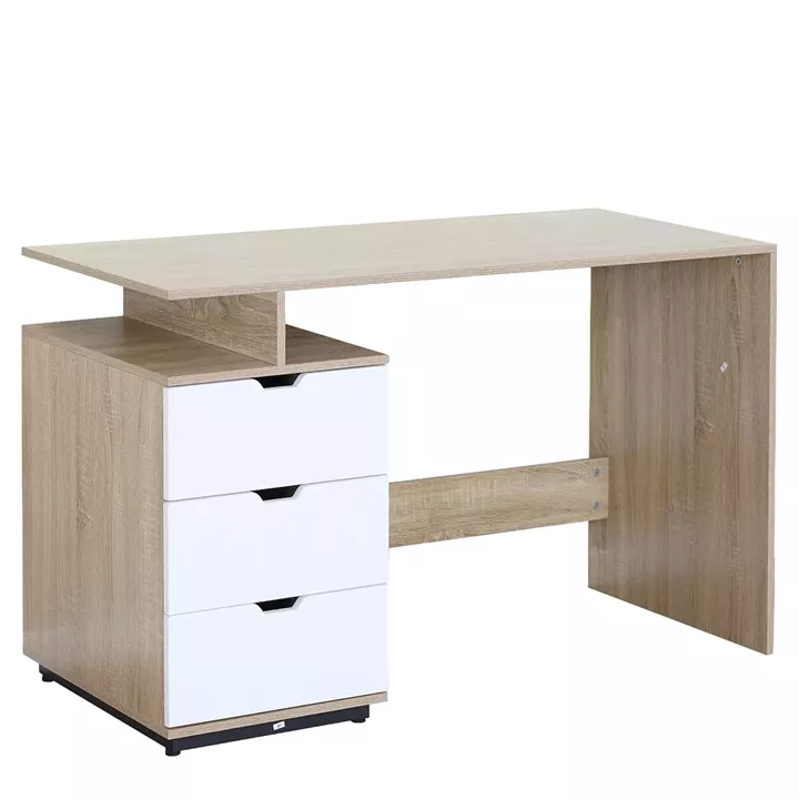 Γραφείο ArteLibre QERINO Δρυς/Λευκό Μοριοσανίδα 120x53x75cm