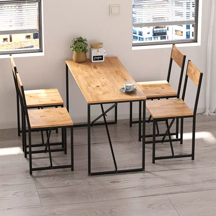Σετ τραπεζαρία 5τμχ Maysa Megapap χρώμα pine oak 120x52,7x71,8εκ.