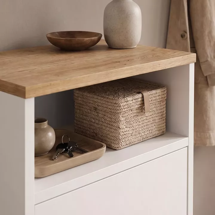 Παπουτσοθήκη - Ντουλάπι Talsa Megapap χρώμα λευκό - sapphire oak 50x35,3x86εκ.
