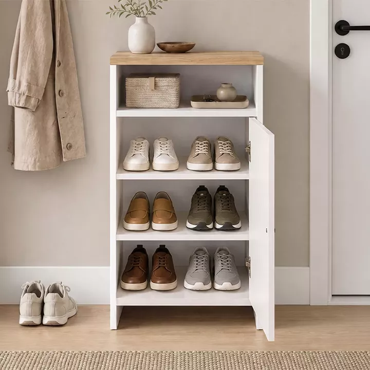 Παπουτσοθήκη - Ντουλάπι Talsa Megapap χρώμα λευκό - sapphire oak 50x35,3x86εκ.