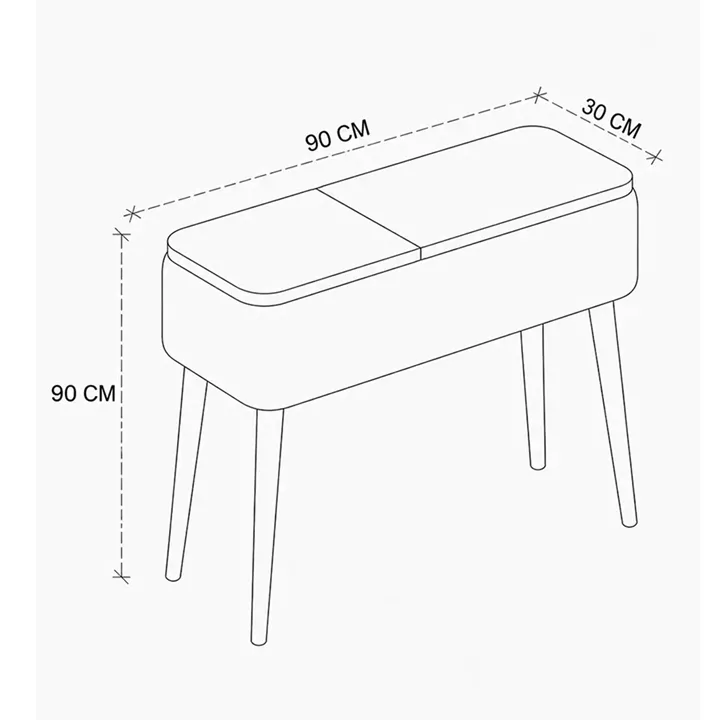 Κονσόλα Luno Megapap ύφασμα teddy χρώμα λευκό - pine oak 90x30x90εκ.