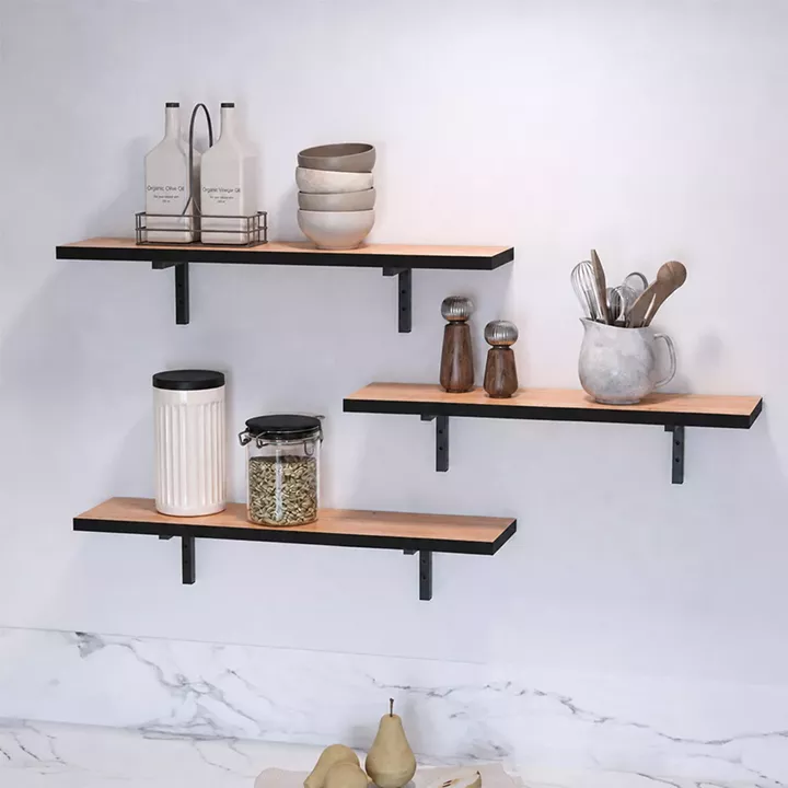 Ραφιέρα τοίχου Versa Megapap 3 τεμαχίων χρώμα pine oak 80x19x17εκ.