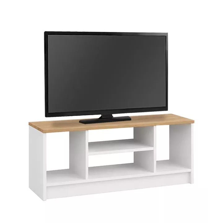 Έπιπλο τηλεόρασης Bahama Megapap χρώμα λευκό - sapphire oak 120x35x46,5εκ.