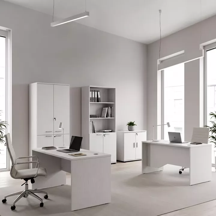Γραφείο επαγγελματικό Venturo Megapap χρώμα λευκό 150x80x75εκ.