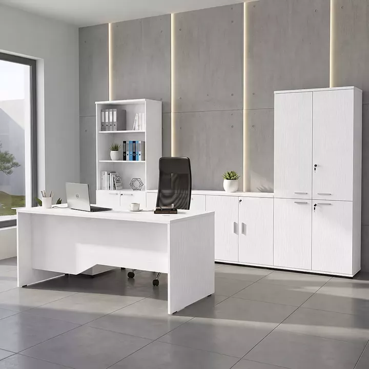 Γραφείο επαγγελματικό Venturo Megapap χρώμα λευκό 180x80x75εκ.