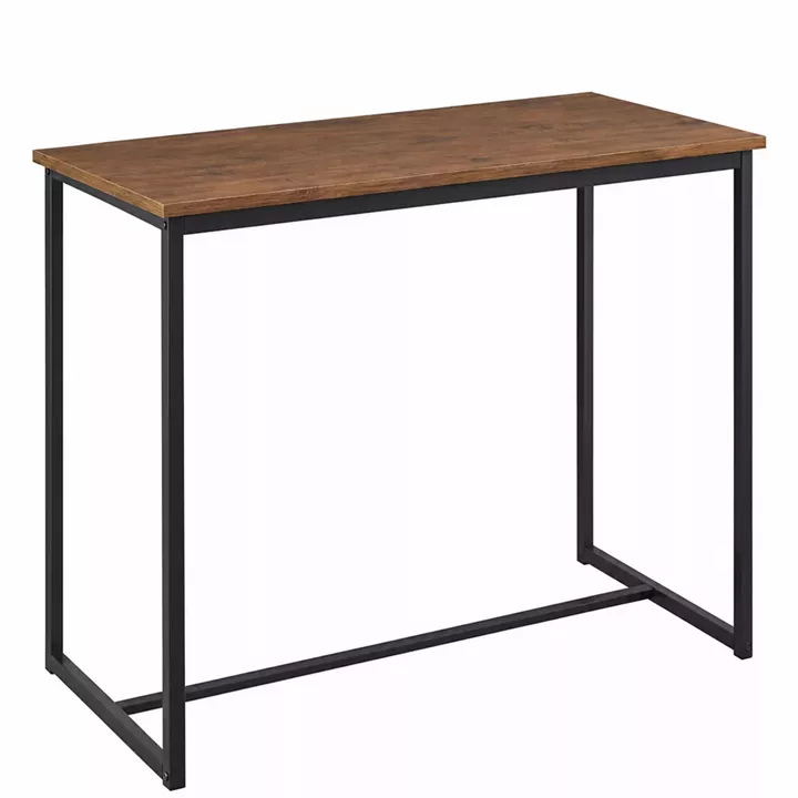 Τραπέζι Bar ArteLibre ARVENA Καρυδί/Μαύρο MDF/Μέταλλο 100x60x86cm