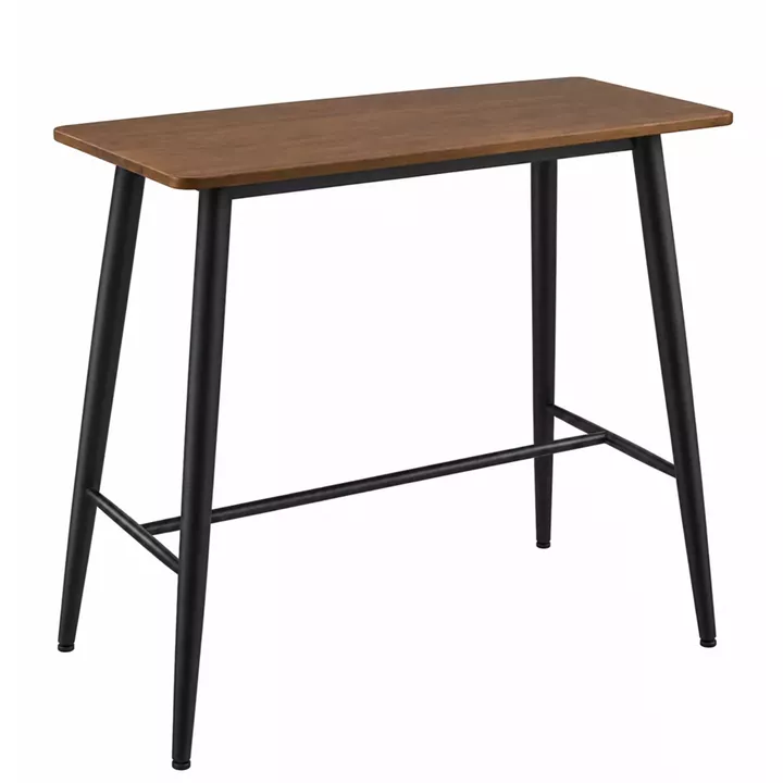 Τραπέζι Bar ArteLibre ELNORA Καρυδί/Μαύρο MDF/Μέταλλο 120x60x106cm