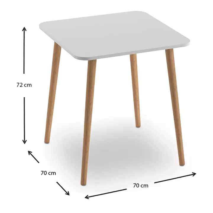 Τραπέζι Kare Megapap από μελαμίνη χρώμα λευκό 70x70x72εκ.