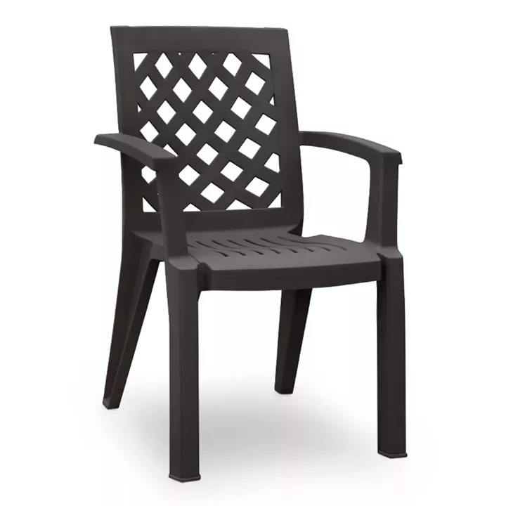 Σετ τραπεζαρία κήπου Callan Megapap 5τμχ πολυπροπυλενίου τραπέζι 140x80 - πολυθρόνα χρώμα καφέ S_GP046-0003,1+GP046-0004,3x4