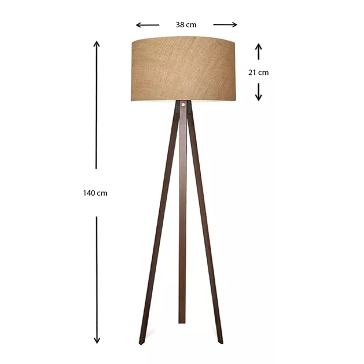 Φωτιστικό δαπέδου Rosling Megapap Mdf/ύφασμα Pvc χρώμα καρυδί/φυσικό 38x38x140εκ.