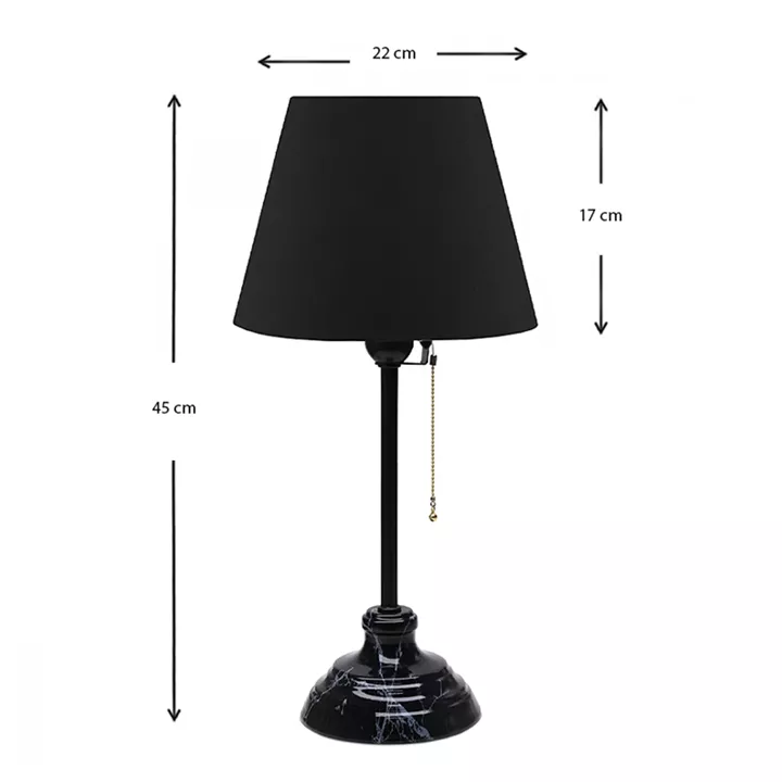 Φωτιστικό επιτραπέζιο Vienna Megapap E27 υφασμάτινο - μεταλλικό χρώμα μαύρο Φ22x45εκ.