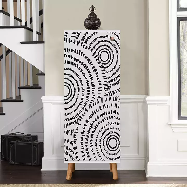 Ντουλάπι κουζίνας/μπάνιου - Παπουτσοθήκη Assiri Megapap από μελαμίνη χρώμα λευκό 50x38x135εκ.