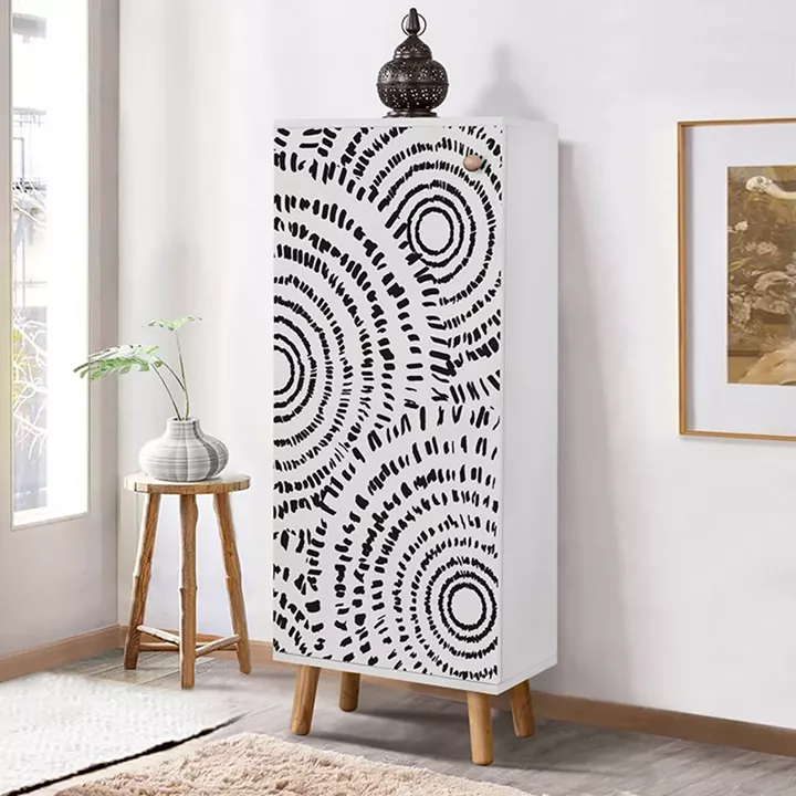 Ντουλάπι κουζίνας/μπάνιου - Παπουτσοθήκη Assiri Megapap από μελαμίνη χρώμα λευκό 50x38x135εκ.