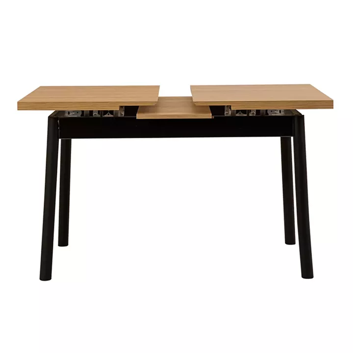 Τραπέζι Jemmy Megapap επεκτεινόμενο από μελαμίνη χρώμα φυσικό - μαύρο 120/153x75x77εκ.