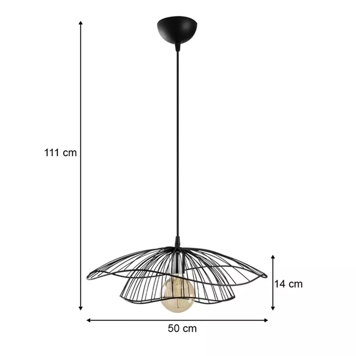 Φωτιστικό οροφής Yildo Megapap E27 μεταλλικό μονόφωτο χρώμα μαύρο Φ50x111εκ.