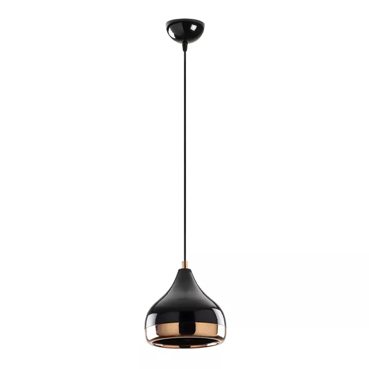 Φωτιστικό οροφής Precious Megapap E27 μεταλλικό μονόφωτο χρώμα μαύρο - bronze Φ17x112εκ.