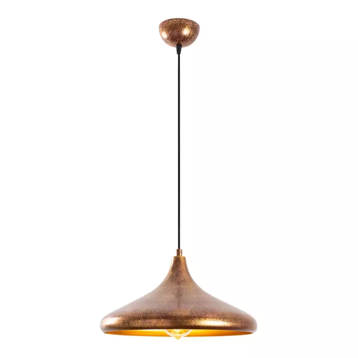 Φωτιστικό οροφής Barek Megapap E27 μεταλλικό μονόφωτο χρώμα bronze Φ34x119εκ.